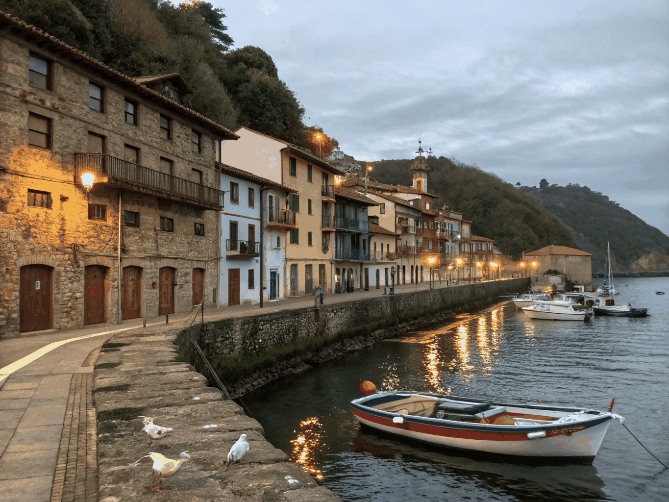 Baiona harbour, marina, and Monterreal fortress coastline