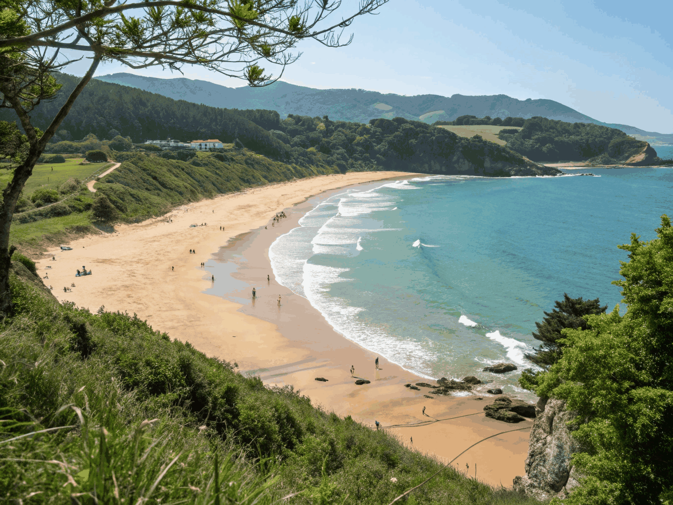 Crystal clear waters and white sandy beaches of the Cíes Islands off Vigo